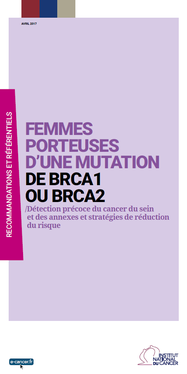 Plaquette femmes porteuses d\'une mutation de BRCA