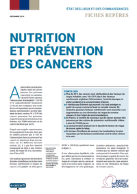 Nutrition et prevention des cancers